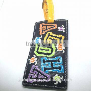 custom leather luggage tag