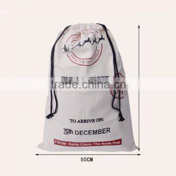 Latest Santa Sack Bag With Drawstring Canvas Santa Sack Christmas Gift Stocking Santa Sack