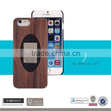 Ultra Slim Capa Bumper Case For Apple iPhone 6 Luxury Aluminum Metal Cell Phone Protective Cases Covers Wood For iPhone 6s 4.7''