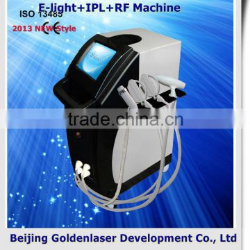 www.golden-laser.org/2013 New style E-light+IPL+RF machine elight hair removal hand equipment