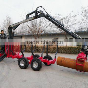 1Ton/3Ton/5ton forestry atv timber trailer with crane Mexico