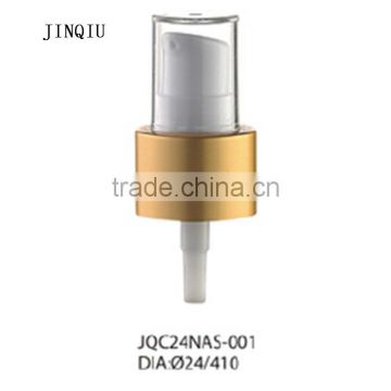 Golden collar and sliver collar 24 mm cream pump for liquid bottle, 24/410 facial cream pump,24/410 plastic cream pump