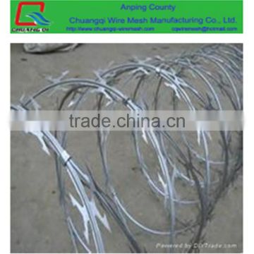 High quality low carbon steel wire / low price concertina Razor Barbed Wire For Airport Fence