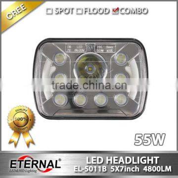 5x7in 55W 4x4 off-road Jeep wrangler SUV truck vehicle dual sealed beam led headlight replacement