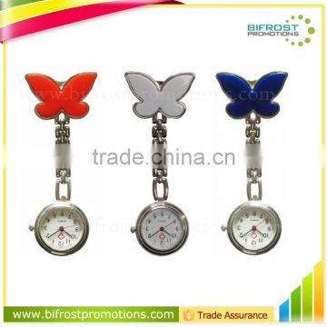 Cute Butterfly Clip Brooch Chain Brooch Digital Pocket Nurse Watch