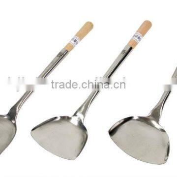 Stainless Steel Wok Spatula with Maple Wood Handle