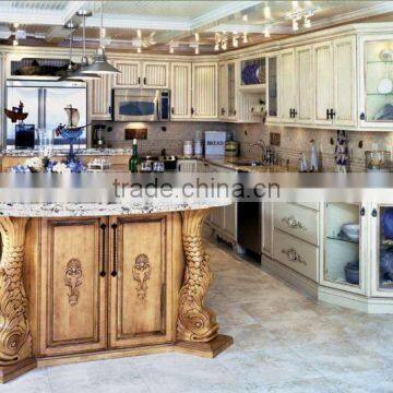European Design Solid Wood Walnut Kitchen Cabinet/Luxury Home Kitchen Furniture photo-5
