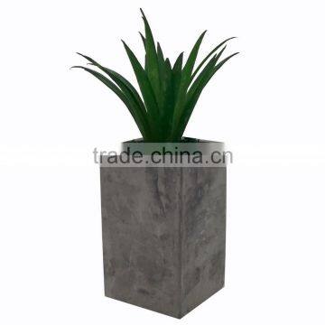 Cheap concrete pots with fake plants