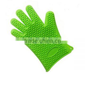 Hot! Heat and Slip Resistant Silicone BBQ Glove with Fingers / Silicone Rubber Glove