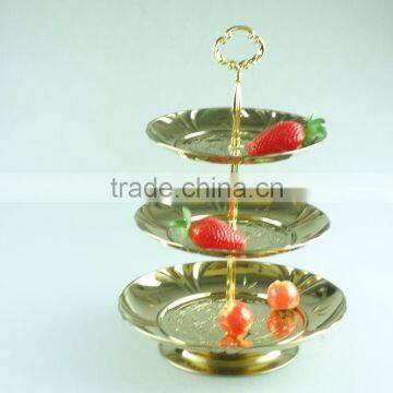 Stainless Steel Metal Flower Plate Salver Metal Decoration With 3 Layer photo-4