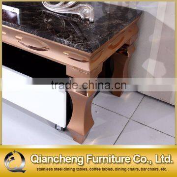 Golden tv Stand Design With Manmade Stone Top photo-6