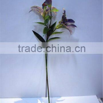 Home Garden Creepers Decoration 110cm Height Artificial Purple 2 Flowers 2 Bud Lily Making EBHH04 2211 photo-2