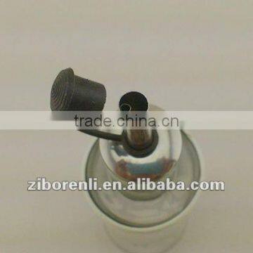 Set 2 Pieces White Stainless Steel Coated Hot Sale Colored Oil Vinegar Bottle Glass Empty Olive Oil Bottles Shaped photo-3