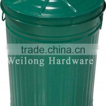 Round Large Capacity Galvanized Steel Metal Trash Can Garbage Bin With Lid photo-4