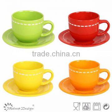 cheap bulk ceramic tea cups, wholesale white porcelain custom printed ceramic tea cups and saucers