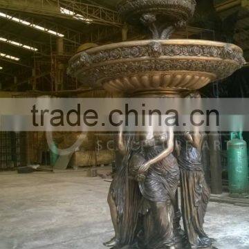 Outdoor Decoration Copper Garden Water Fountains Bronze Lady Fountain photo-5