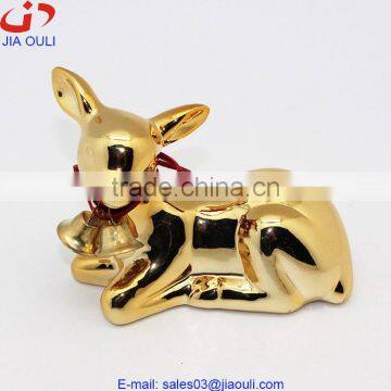 BSCI Certificate Factory Christmas decoration Gold Ceramic deer