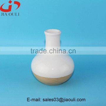 Hot Sales Glazed Ceramic Wood Finished Vases for Home Decor photo-3