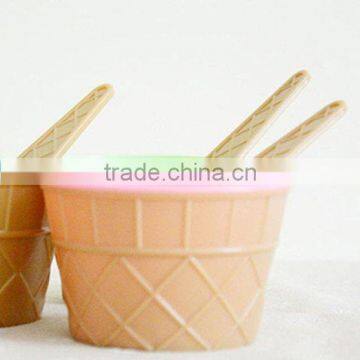 High Quality 2-Sets,Kids Ice Cream Bowl Spoon Set Cute Children Feeding Tableware Plastic Bowl photo-4