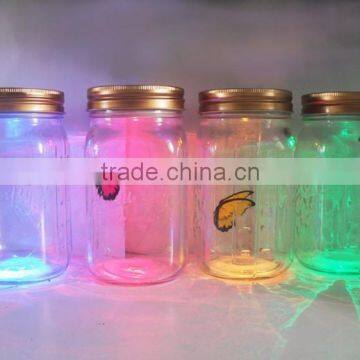 cheap plastic colourful romantic shining butterfly Jar