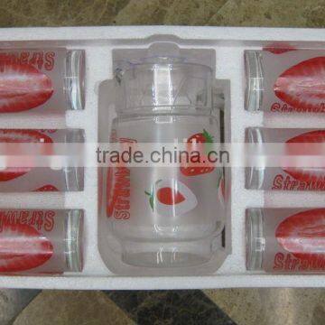 JK036 7pcs Glass Drinking Set With Deco photo-2