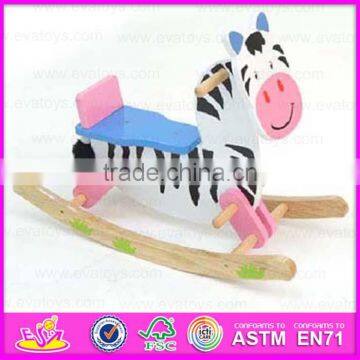 2015 Hot Sell Cartoon Kids Wooden Horse Cow Toys,Modern style Wooden Rocking Horse,Cheap sale Wooden toy rocking horse WJY-8005