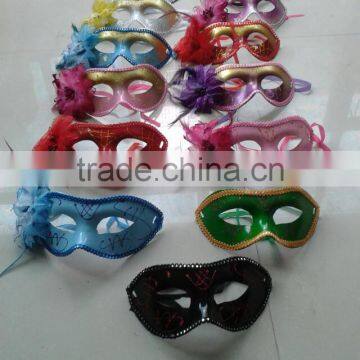 party mask with Flowers and feathers decoration accessory