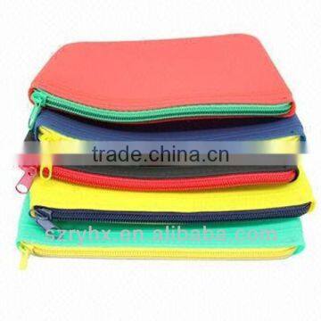 colourful soft texture zipper bag,rubber silicone handbag