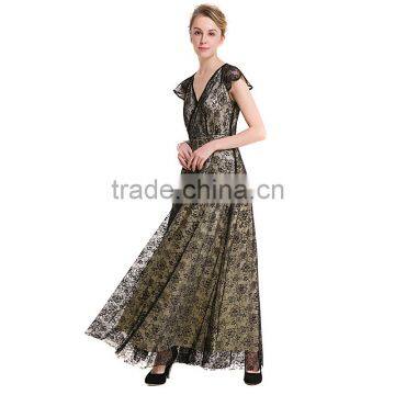 Maxnegio Sexy Black Long Lace Wrap Maxi Evening Dress for Women photo-5