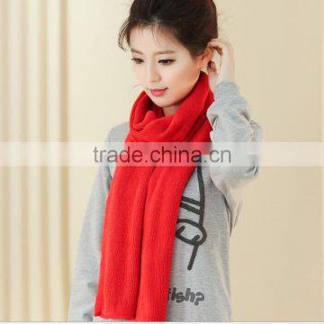 Winter Lady and Women or Girls Fashion Pure Color New Pink Knitting Scarf Factory photo-3