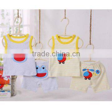 Cheap Wholesale Summer Cute Baby Clothing Set Including Short Pants Sleeve Shirt photo-4