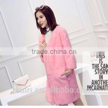 New Arrival Long Genuine Gray Rex Rabbit Fur Coat for Women Fashion Warm Real Fur Coats Plus Size Winter Jacket photo-6