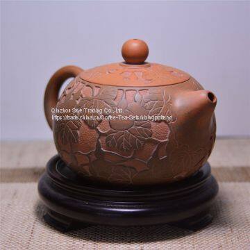 200ML Ceramic Tea Pot Half Gourd Tea Pot Handmade Tea Ware