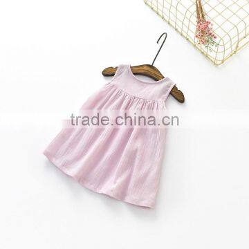 S33546W 2017 Casual Cottton O-neck Sleeveless Sweet Baby Girls Dress photo-3