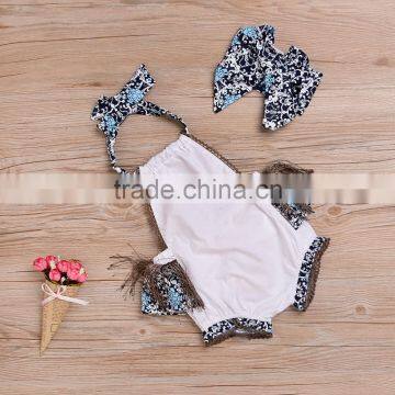 S33621W Baby Girl Rompers National Style Flower Infant Romper Summer Cotton Girl Jumpsuit photo-3