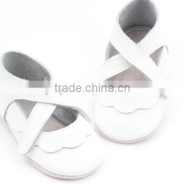 Fancy skidproof mary jane leather baby shoes