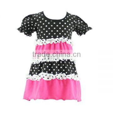 The 2015 frock design China factor wholesale summer rainbow dot girls dress