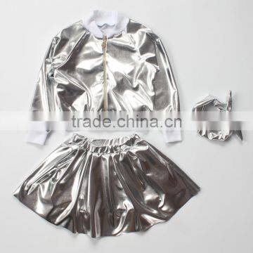 ShiJ Silver Jacket Skirt Headband 3pcs Kid Clothes photo-2