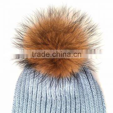Myfur Fashion High Quality Cheap Knit Wool Felt Scarf With Fur Pom photo-3