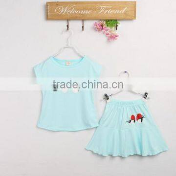 EFINNY Baby Girls Cute Eyes Printed Top Shirts and Skirt 2 Piece Sets Outfits photo-5