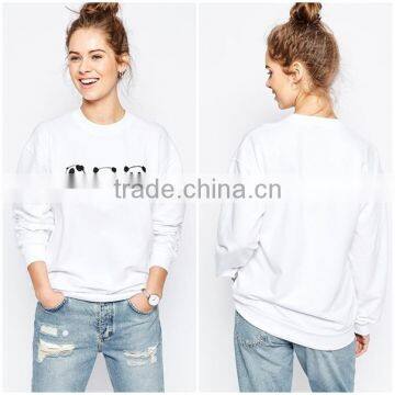 New design comfortable cute panda printing sweater for ladies