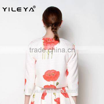 Latest Floral o Neck Designed Casual Trendy Ladies Suit Design Jackets photo-2