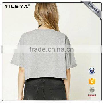 2017 O-neck Cotton Printed Short Sleeve Mini T-shirt for Lady photo-3