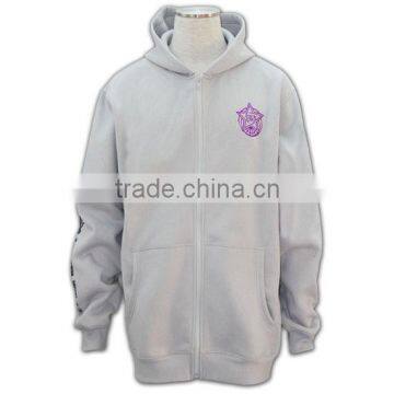 2016 New Customized Wholesale Shiny Black 100% Polyester Satin Grey Zip Hoodie photo-2