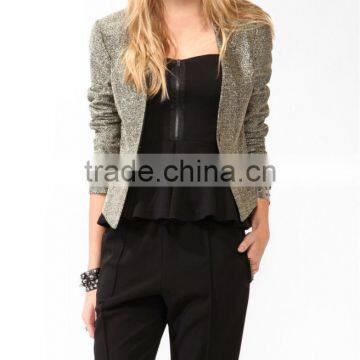 Metallic Single Button Blazer