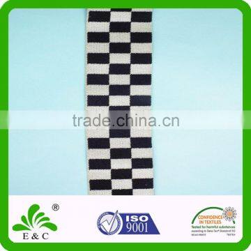 Chequer Pattern Black and White 30mm Nylon Elastic Band