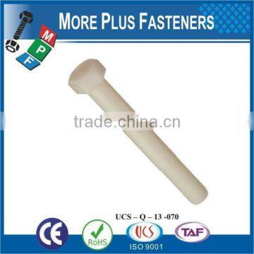 Made in Taiwan Quality Supplier Hex Head White Color Nylon Bolts Screw