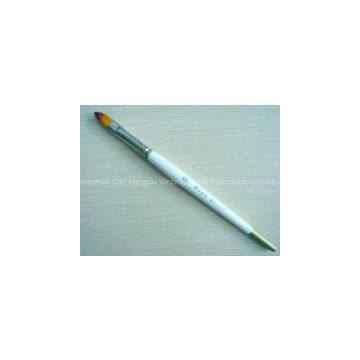 Wooden Handle Nickel Plated Brass Synthetic Filbert Artist Brush (241)