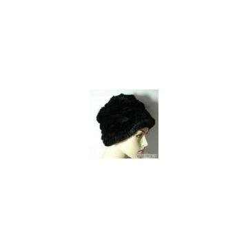 Rabbit Fur Cap Knitted