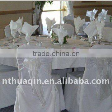 white banquet polyester table cloth wedding chair cover